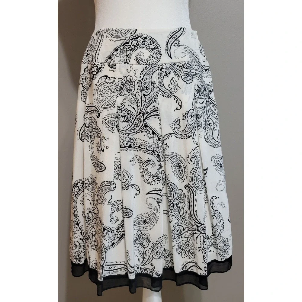 Allison Taylor Silk Aline Pleated Skirt